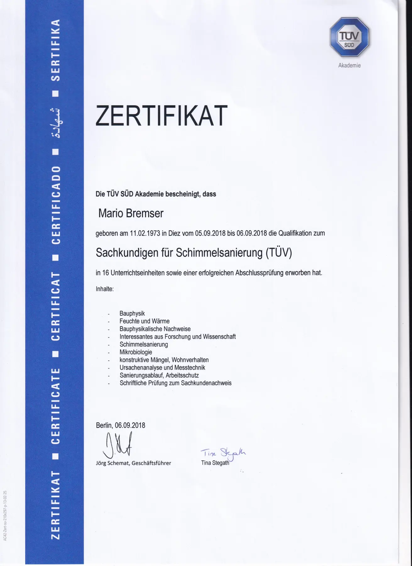 Zertifikat