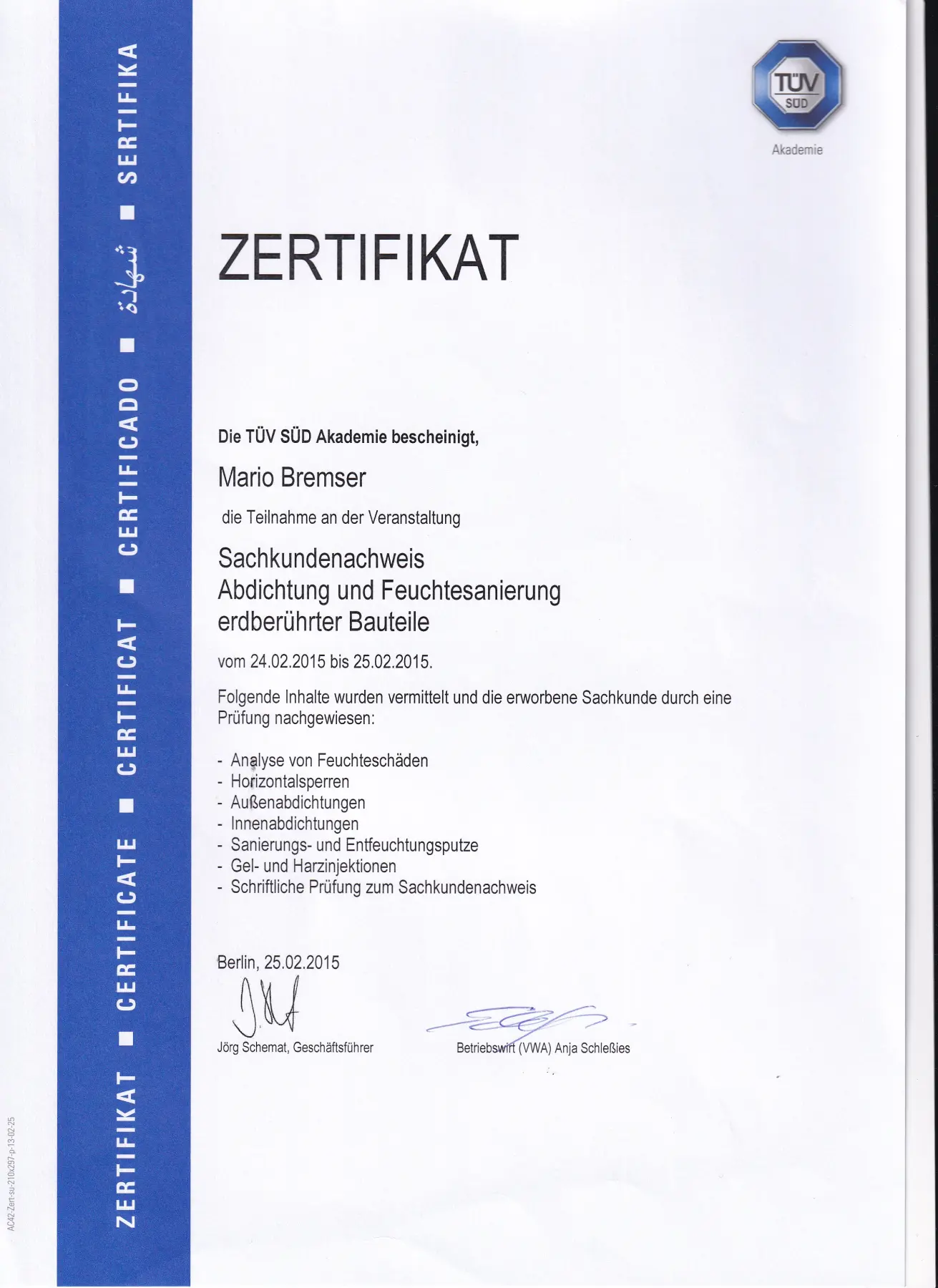 Zertifikat